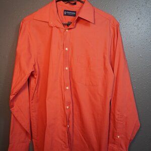 Stafford Men Pinkish Cotton Blend Long Sleeve Button Down Dress Shirt Size 34\35